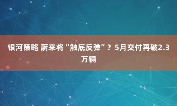 银河策略 蔚来将“触底反弹”？5月交付再破2.3万辆